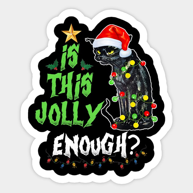 Halloween Is this jolly enough Noel Cat merry christmas Sticker by Fowlerbg